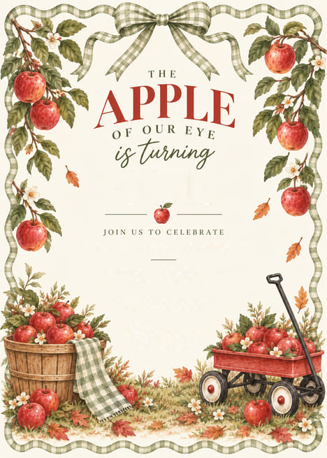 The Apple of Our Eye Birthday Invitation