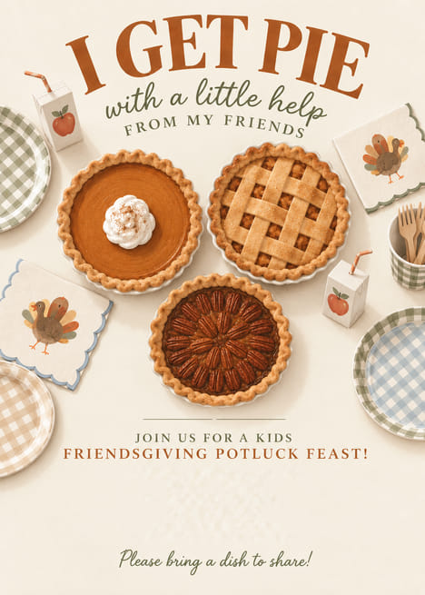 I Get Pie Friendsgiving Invitation