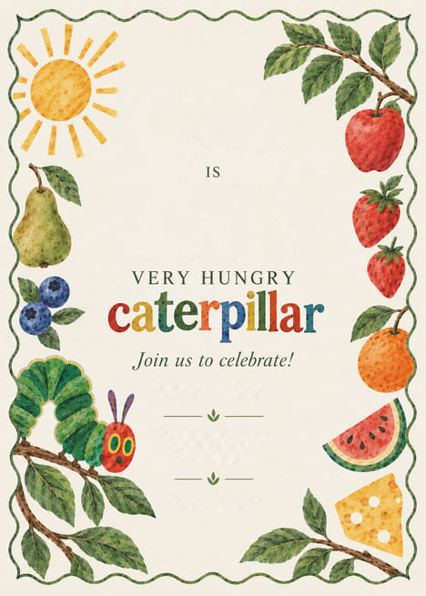Hungry Caterpillar Storybook Birthday Invitation