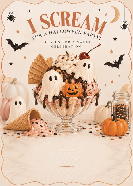 I Scream Halloween Party Invitation