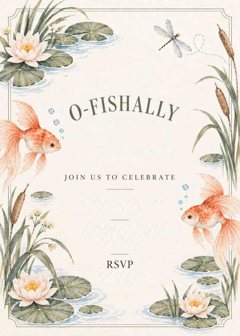 O-Fishally Goldfish Birthday Invitation