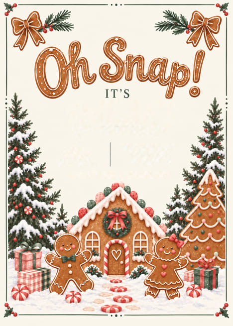 Oh Snap Gingerbread Birthday Invitation