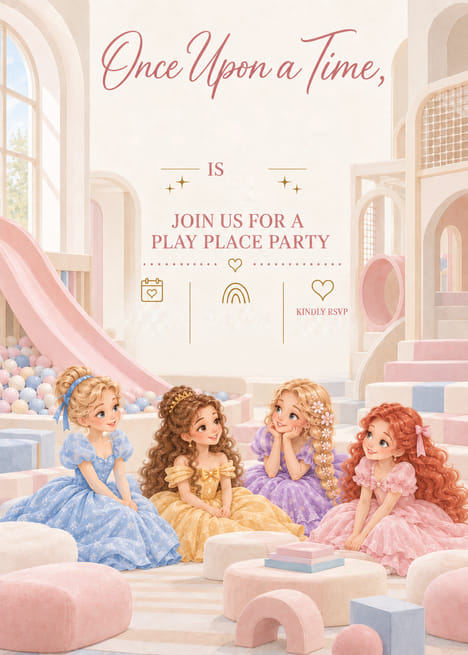 Once Upon a Time Princess Play Place Birthday Invitation