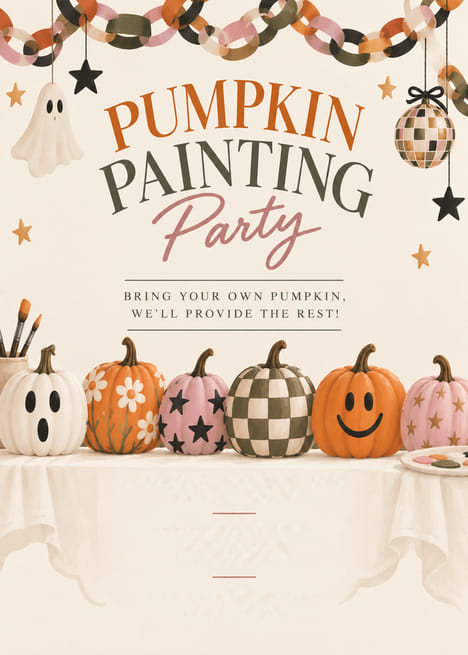Pumpkin Painting Party Invitation