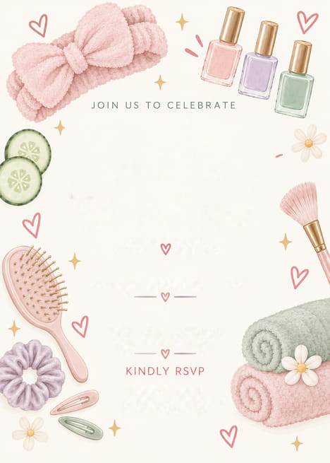 Spa Day Birthday Invitation