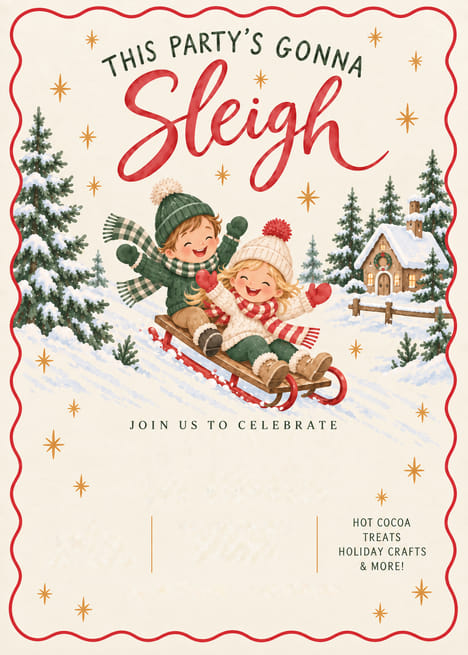 This Party's Gonna Sleigh Birthday Invitation